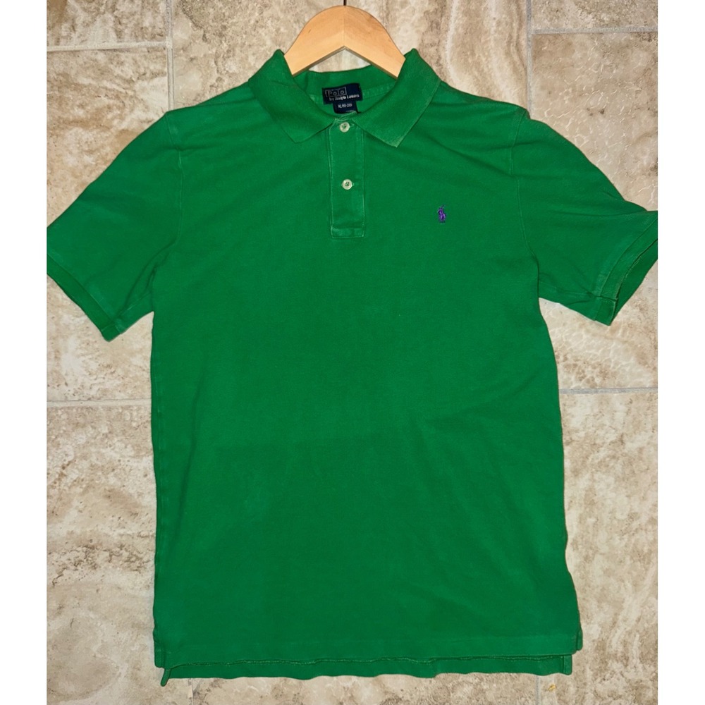 Polo by Ralph Lauren Boys Green Polo Shirt XL (18-20) Short Sleeve Casual